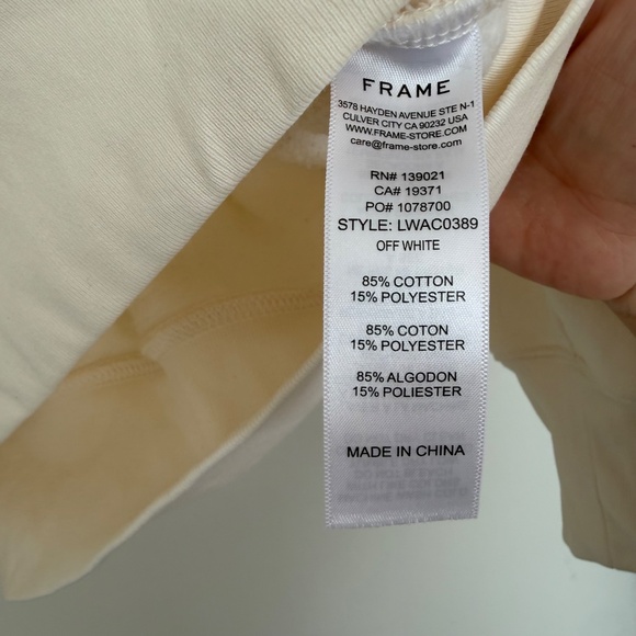 FRAME Pleated Panel Sweatshirt in Off White Women’s Large - Picture 6 of 7